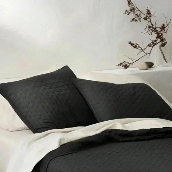 CASALUNA NWOT CASHMERE BLACK EURO SHAM - Picture 1 of 3